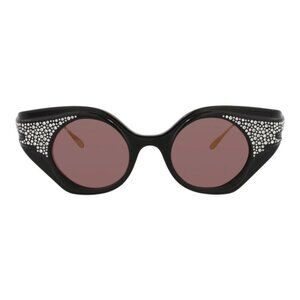 YK01197 Gucci Womens Cat Eye Black Gold Brown Fashion Designer Eyewear
